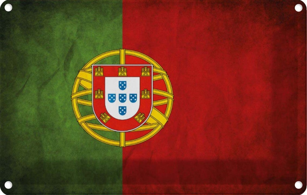 [LA-113529-1812] Blechschild 12x18 cm Portugal Fahne Flagge Wappen