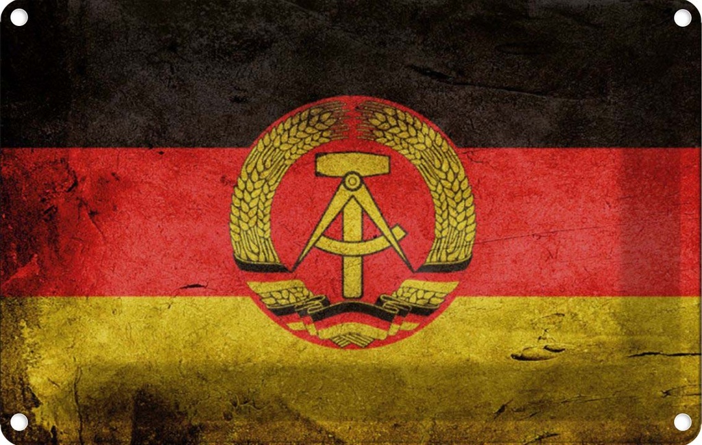 [LA-113535-1812] Blechschild 12x18 cm DDRE Fahne Flagge Wappen