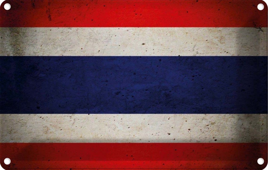[LA-113536-1812] Blechschild 12x18 cm Thailand Fahne Flagge Wappen