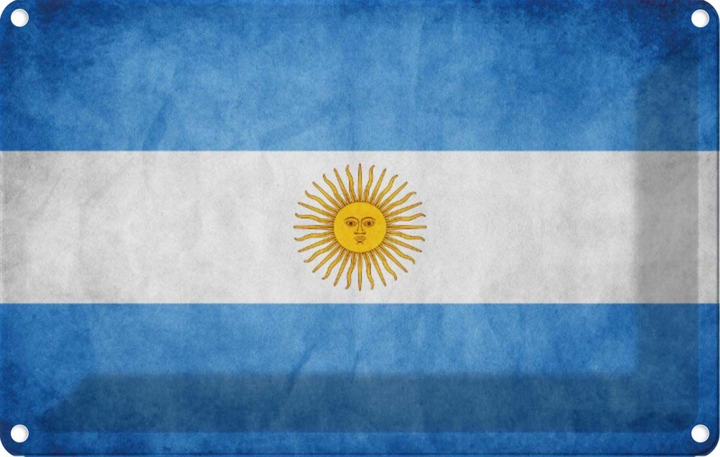 [LA-113539-1812] Blechschild 12x18 cm Argentinien Fahne Flagge Wappen