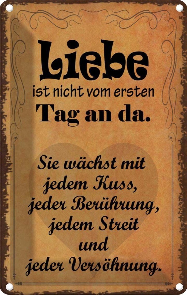 [LA-113559-1812] Blechschild 18x12 cm Liebe ist nicht vom ersten Tag Dekoration