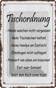 Blechschild 18x12 cm Tischordnung Hände waschen Warnschild Hinweisschild Sicherheit Vorsicht