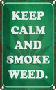 Blechschild 18x12 cm keep calm and smoke weed Yoga