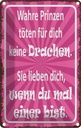 Blechschild 18x12 cm wahre Prinzen töten keine Dekoration Spruch Zitat