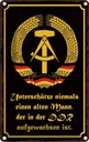 Blechschild 18x12 cm unterschätze niemals Fahne Wappen Mann DDR Flagge Witz Humor Lustig Spaß