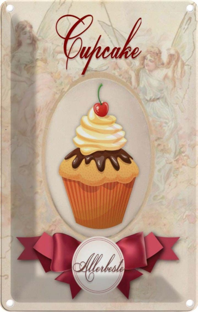 [LA-113590-1812] Blechschild 18x12 cm Cupcake Allerbeste Kochen Küche Essen Backen