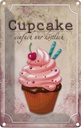 Blechschild 18x12 cm Cupcake einfach Essen Küche Kochen nur köstlich Backen