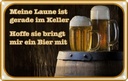 Blechschild 12x18 cm Bier Laune gerade im Keller hoffe sie Spruch Zitat