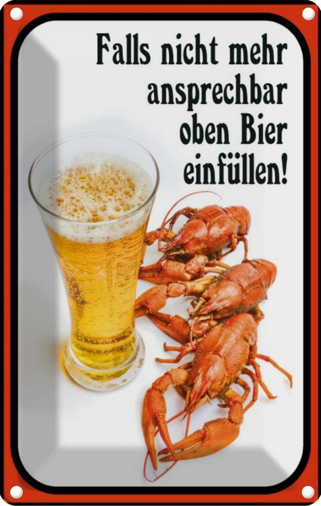[LA-113614-1812] Blechschild 18x12 cm falls nicht ansprechbar Bier Essen Trinken Bar Club Alkohol