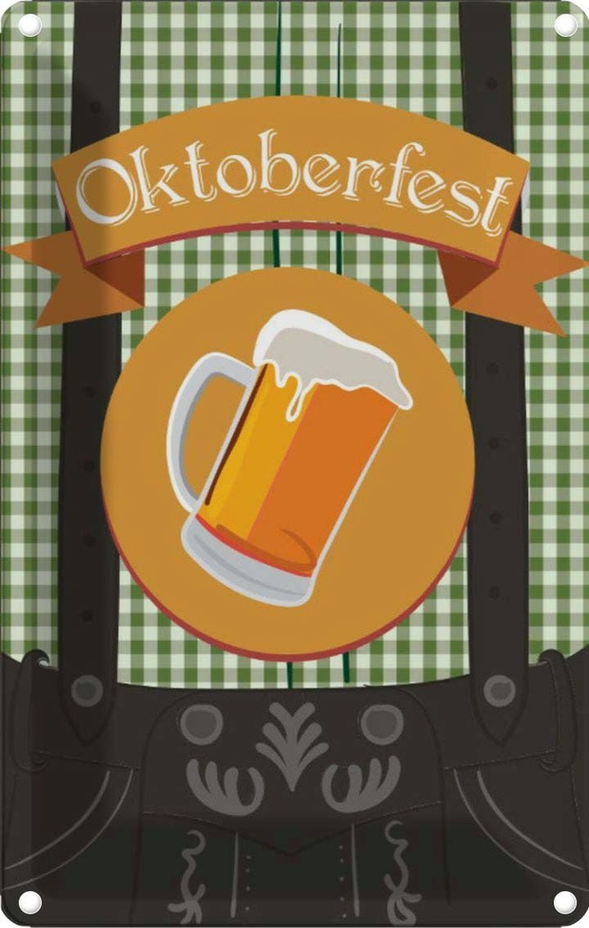 [LA-113630-1812] Blechschild 18x12 cm Alkohol Bier Party Oktoberfest Essen Trinken Bar Club Feiern