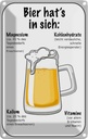 Blechschild 18x12 cm Bier Magnesium Kalium Vitamine Spruch Zitat