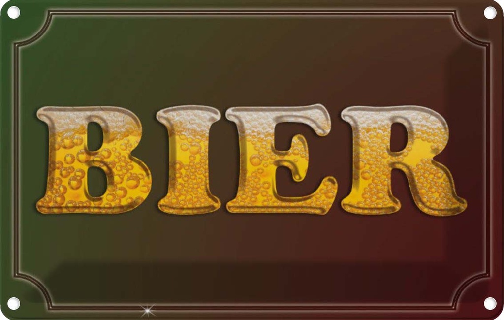 [LA-113643-1812] Blechschild 12x18 cm Bier Alkohol Essen Trinken Bar Club