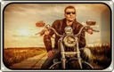 Blechschild 12x18 cm Motorrad Mann Man Sonnenuntergang Bildmotiv Auto Garage Werkstatt