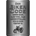 Blechschild 18x12 cm Motorrad Biker Code rennen regen wind Auto Garage Werkstatt