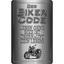 Blechschild 18x12 cm Motorrad Biker Code leben ohne kein Auto Garage Werkstatt