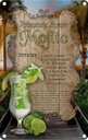 Blechschild 18x12 cm Rezept Mojito Zutaten Limette Minze England Restaurant Küche