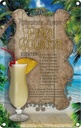 Blechschild 18x12 cm Rezept Pina Colada Zutaten Rum Ananas England Restaurant Küche