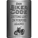 Blechschild 18x12 cm Motorrad Biker Code getting lost on Auto Garage Werkstatt