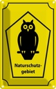 Blechschild 18x12 cm Naturschutzgebiet Eule Dekoration Warnschild Hinweisschild Sicherheit Vorsicht