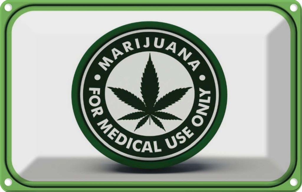 [LA-113722-1812] Blechschild 12x18 cm Marijuana for medical use only