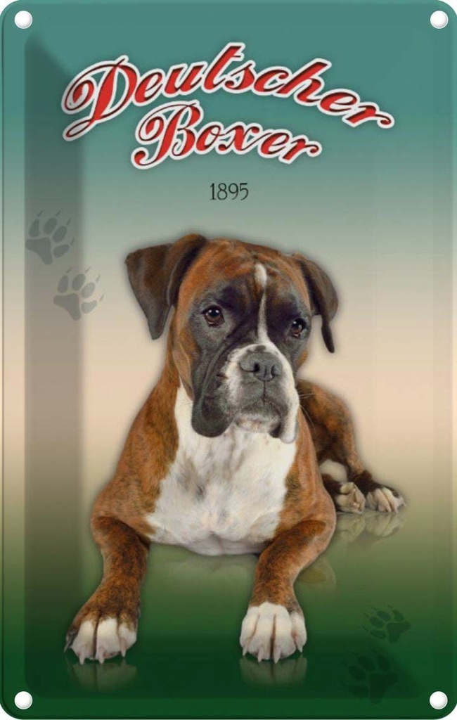 [LA-113763-1812] Blechschild 18x12 cm Hund Deutscher Boxer 1895 Tier Haustier