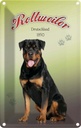 Blechschild 18x12 cm Hund Rottweiler Deutschland 1850 Tier Haustier
