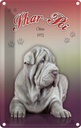 Blechschild 18x12 cm Hund Shar-Pei China 1972 Tier Haustier