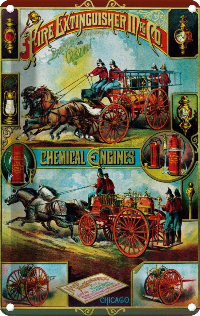[LA-113799-1812] Blechschild 18x12 cm Chicago Fire Extinguisher Chemical Amerika USA