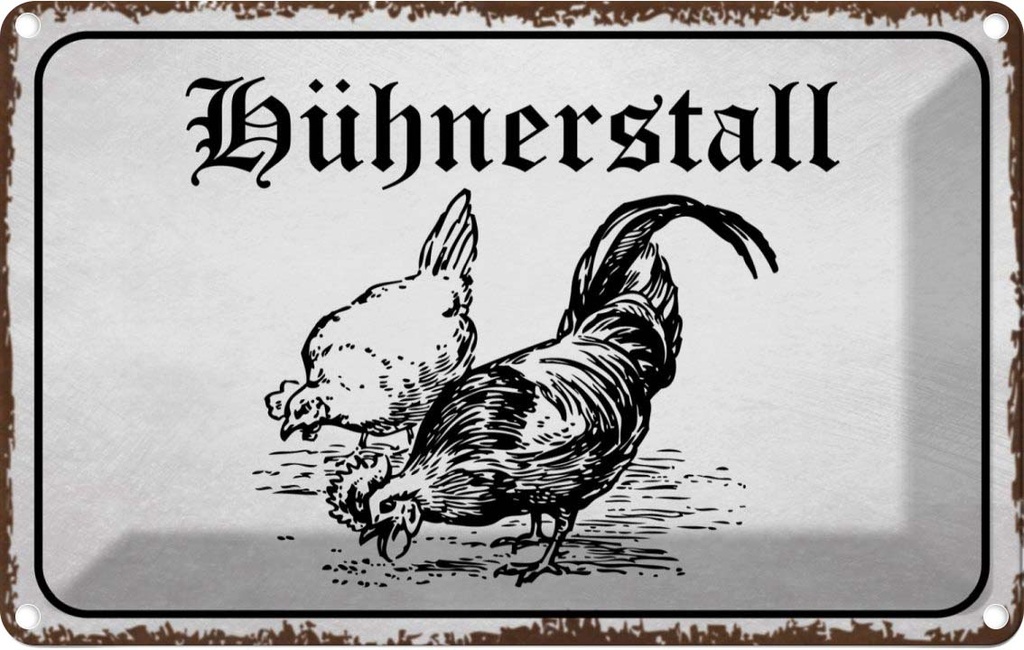 [LA-113813-1812] Blechschild 12x18 cm Hühnerstall Hühner Bauernhof Tier Haustier