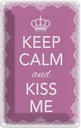 Blechschild 18x12 cm Keep Calm and kiss me Krone Yoga