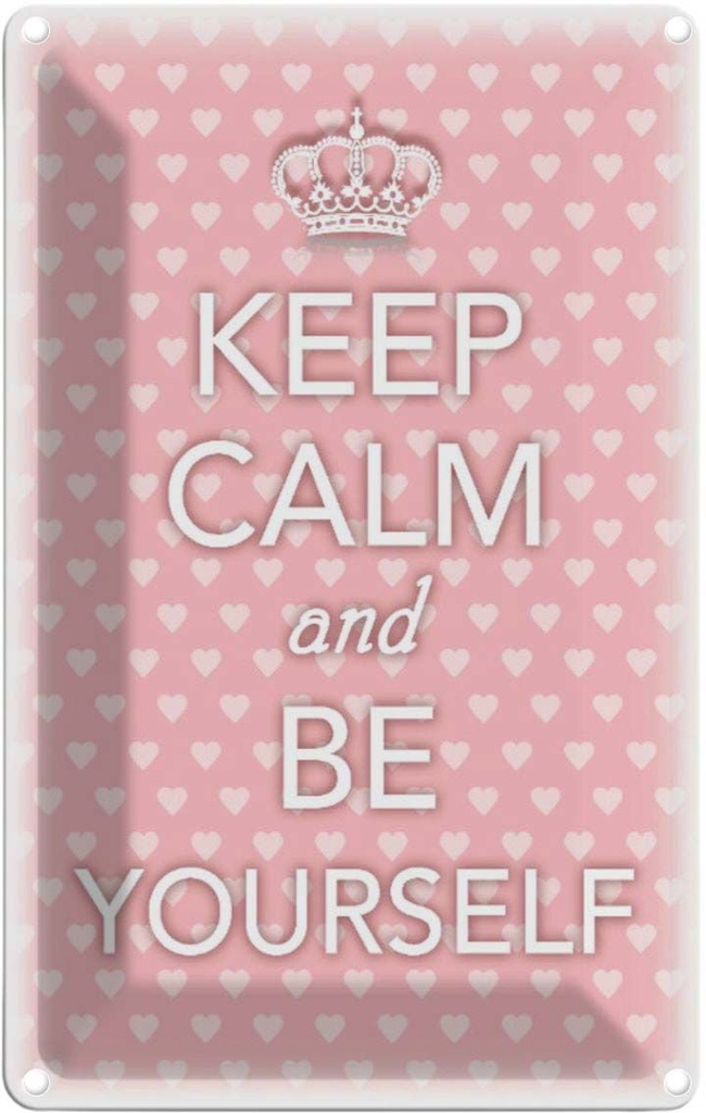 [LA-113827-1812] Blechschild 18x12 cm Keep Calm and be yourself Yoga