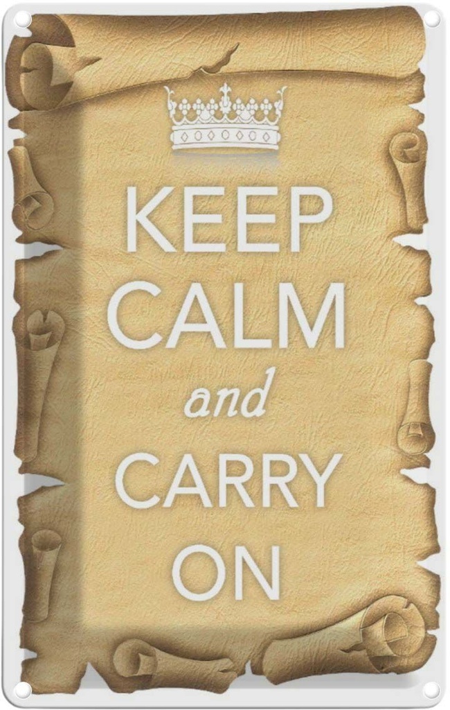 [LA-113828-1812] Blechschild 18x12 cm Keep Calm and carry on Yoga