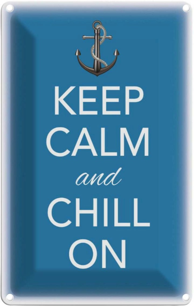 [LA-113829-1812] Blechschild 18x12 cm Keep Calm and chill on Yoga