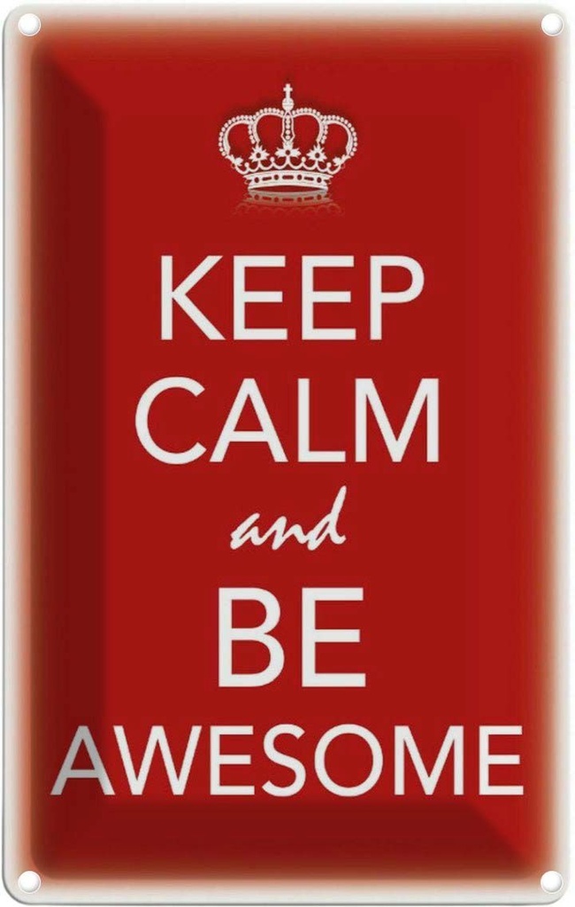 [LA-113831-1812] Blechschild 18x12 cm Keep Calm and be Awesome Yoga