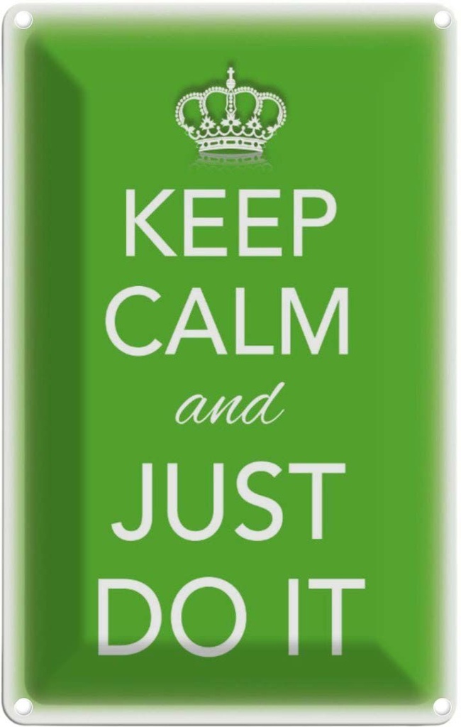 [LA-113833-1812] Blechschild 18x12 cm Keep Calm and just do it Yoga