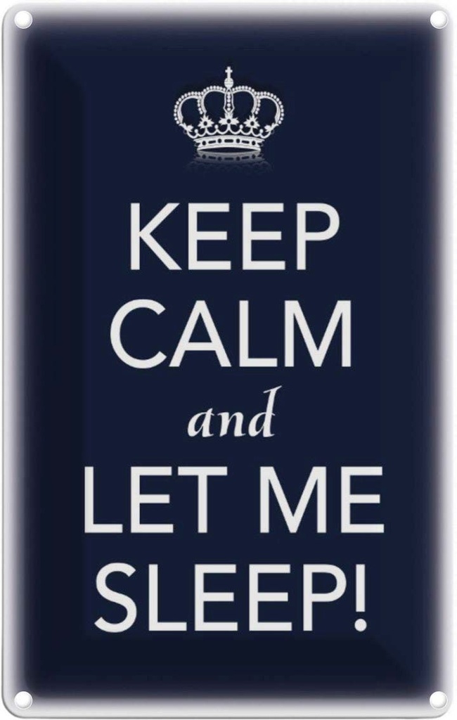 [LA-113834-1812] Blechschild 18x12 cm Keep Calm and let me sleep Yoga