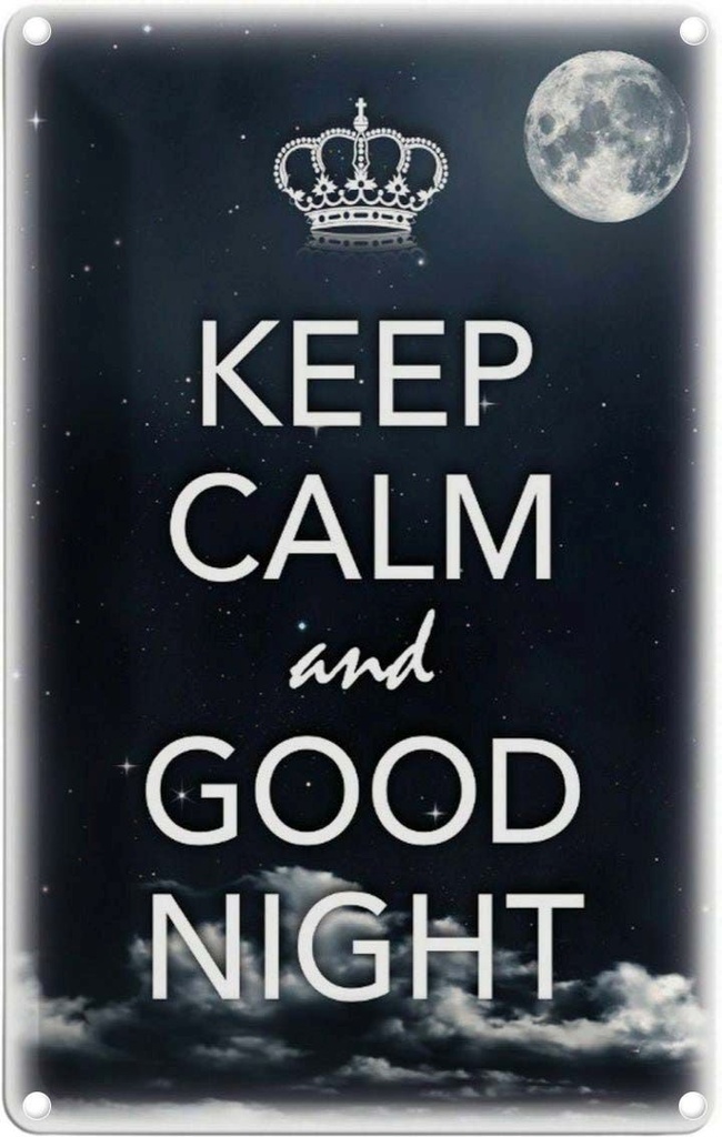 [LA-113835-1812] Blechschild 18x12 cm Keep Calm and good night Yoga