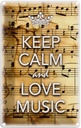 Blechschild 18x12 cm Keep Calm and love music Yoga