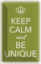 Blechschild 18x12 cm Keep Calm and be unique Yoga