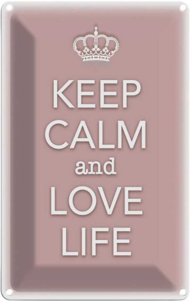 [LA-113851-1812] Blechschild 18x12 cm Keep Calm and love life Yoga