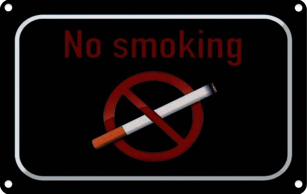 [LA-113869-1812] Blechschild 12x18 cm No smoking Rauchverbot Warnschild Hinweisschild Sicherheit Vorsicht