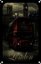 Blechschild 18x12 cm London Sightseeing Bus red England