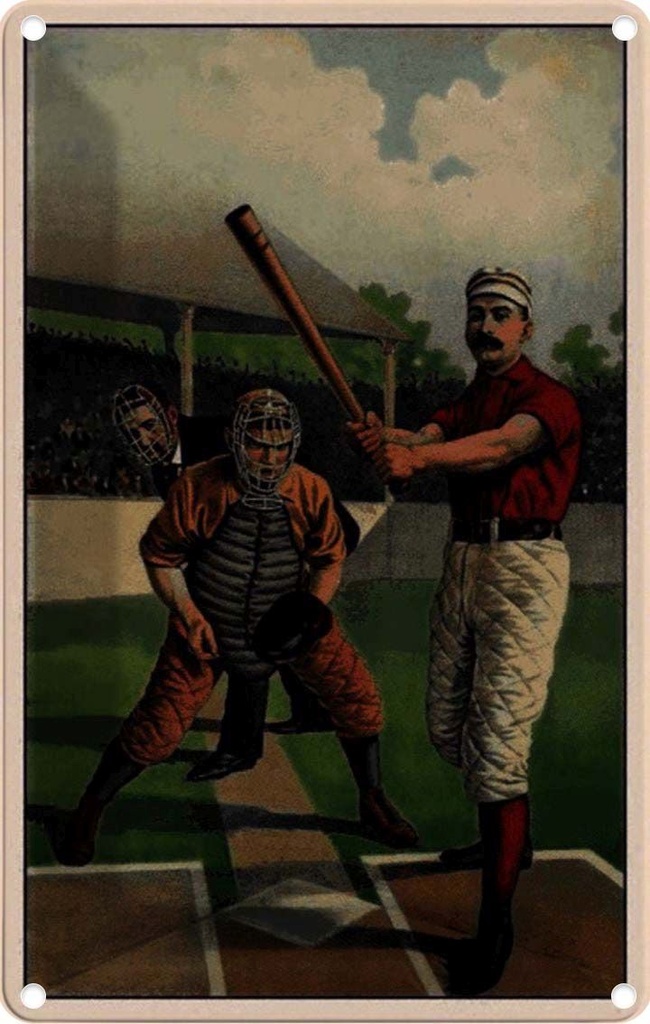 [LA-113895-1812] Blechschild 18x12 cm Baseball USA Schlagmann Amerika