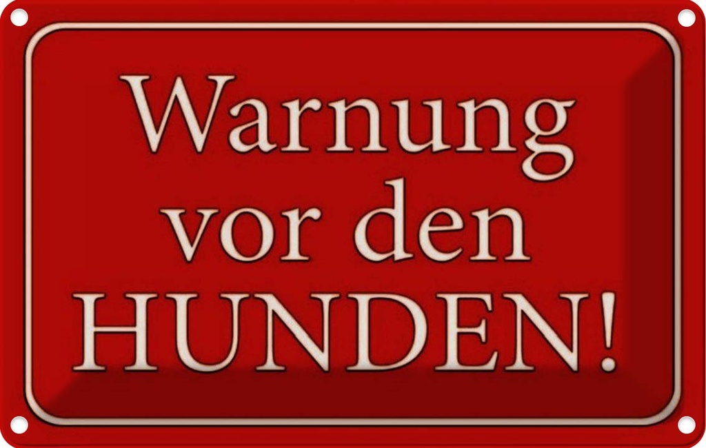 [LA-113900-1812] Blechschild 12x18 cm Warnung vor den Hunden Warnschild Hinweisschild Sicherheit Vorsicht