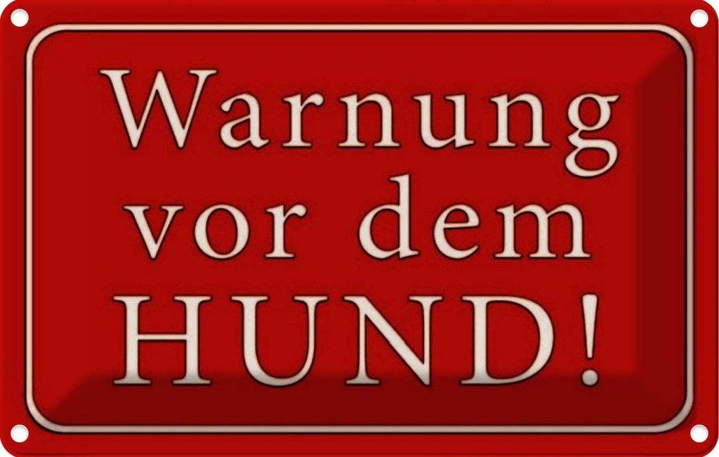 [LA-113901-1812] Blechschild 12x18 cm Warnung vor dem Hund Tier Haustier