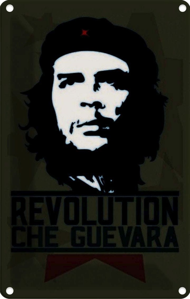 [LA-113912-1812] Blechschild 18x12 cm Revolution Che Guevara Kuba Amerika USA