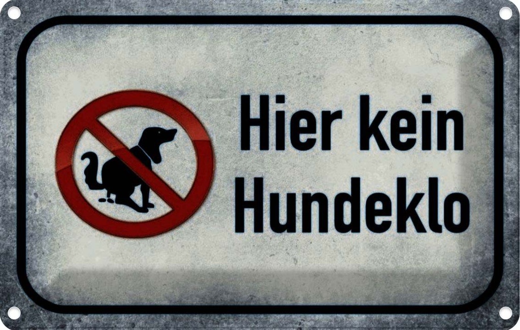 [LA-113918-1812] Blechschild 12x18 cm Hund hier kein Hundeklo Tier Haustier