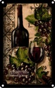 Blechschild 18x12 cm Kunst Stillleben Vino Rosso Rotwein Essen Trinken