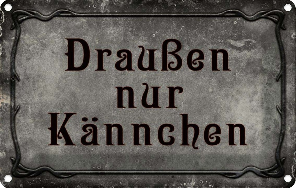 [LA-113975-1812] Blechschild 12x18 cm Kaffee draußen nur Kännchen Essen Trinken