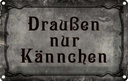 Blechschild 12x18 cm Kaffee draußen nur Kännchen Essen Trinken